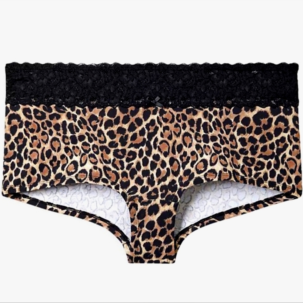 ♥️NWT TORRID LEOPARD ANIMAL PRINT PANTY BOYSHORT - LACE TRIM - PLUS SIZE